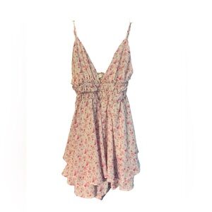 Altar'd State Pink Floral Smocked Dress